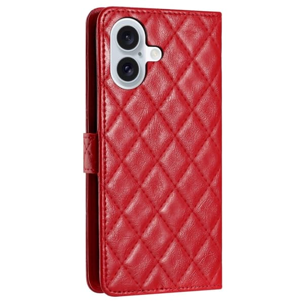 Toimiva rombinen lompakkokotelo iPhone 16 Plus - Punainen Red
