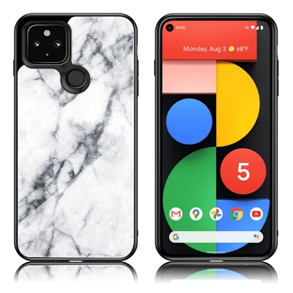 Fantasy Marmor Google Pixel 5 skal - Vit Marmor Vit