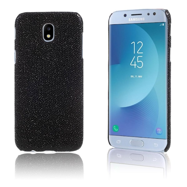 Läder-belagt Samsung Galaxy J5 (2017) skal med korthållare Svart