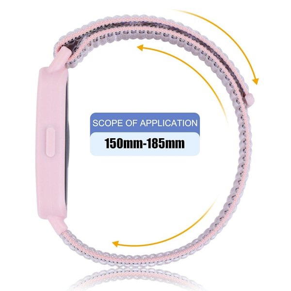 Huawei Band 8 / 9 Nylon Loop Watch Strap with Integrated Flexible Protective Case - Seashell Color Silver grey
