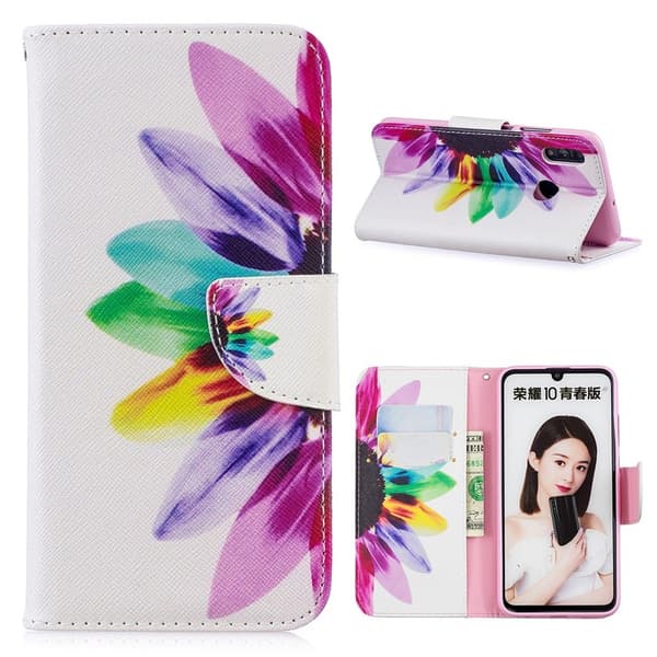 Wonderland Huawei P Smart 2019 Etui - Kronblademønster Multicolor