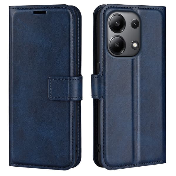 Hållbart konstläder Xiaomi Redmi Note 13 4G fodral med plånbok - Blå Blå