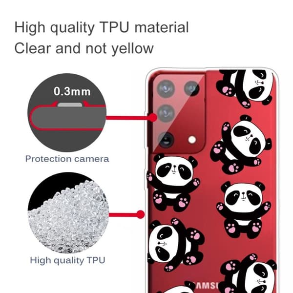 Deco Samsung Galaxy S21 Ultra Etui - Glad Panda Black