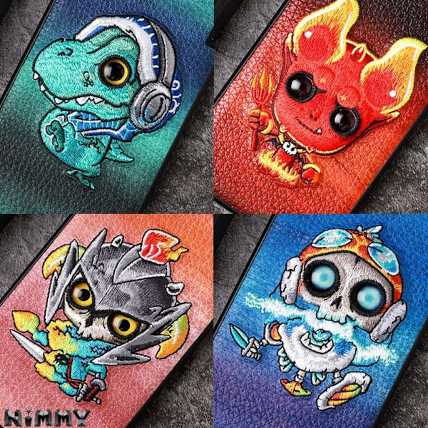 Nimmy Big Eyes iPhone 11 Pro Max broderet cover - Orange Orange