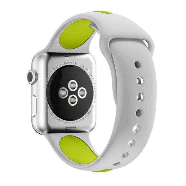 Apple Watch 38mm Silikone rem - Grå/grøn Green