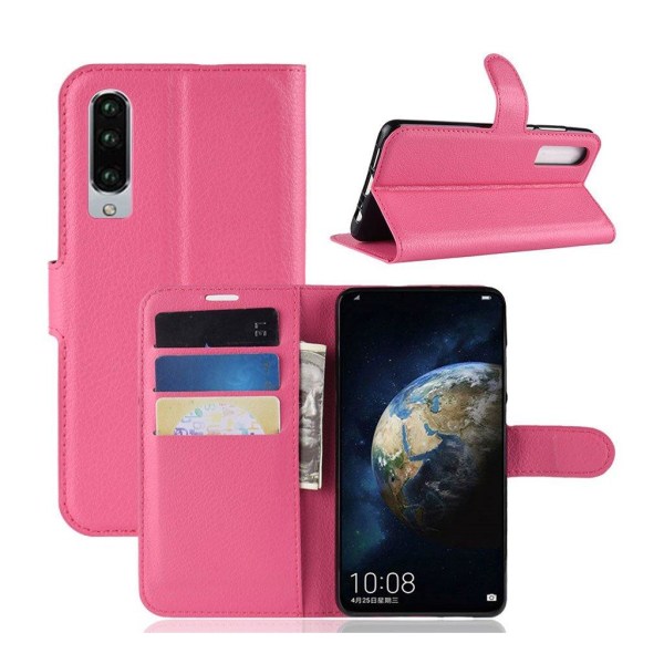 Huawei P30 litsi tuntuinen nahkainen flip Suojakotelo - Rose Pink