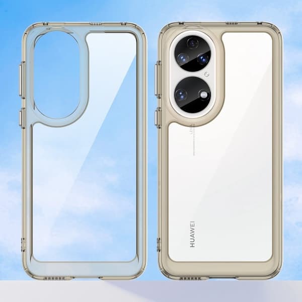 Huawei P50 / Huawei P50E smart telefonskal i akryl - Transparent Grå Silvergrå