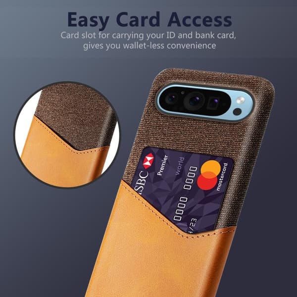 Bofink Google Pixel 9 cover med kortholder - Orange Orange
