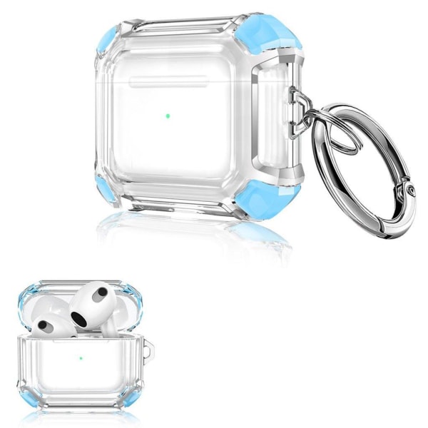 AirPods dual color TPU case with key ring - Sky Blue Blue