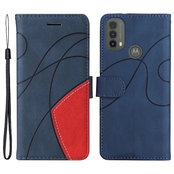 Tekstureret Læder Etui med Strop TilMotorola Moto E30 / E40 / E20 - Blå Blue