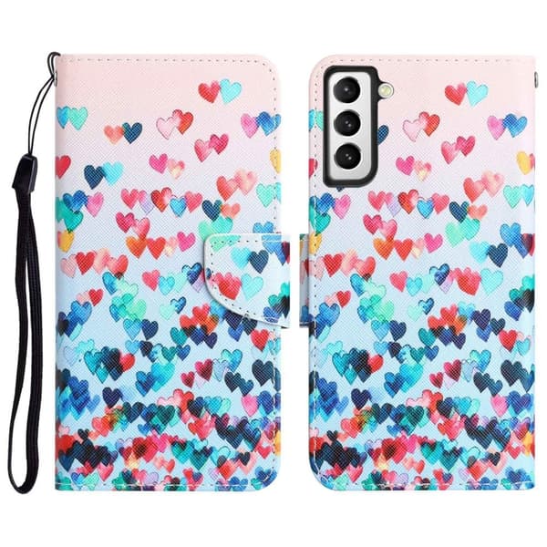 Wonderland Samsung Galaxy S22 Flip Etui - Love Hjerte Multicolor