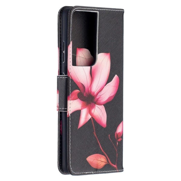 wonderland Samsung Galaxy S21 Ultra flip etui - blomster Pink