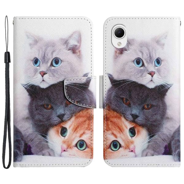 Wonderland Samsung Galaxy A23e Flip Etui - Tre Katte Silver grey