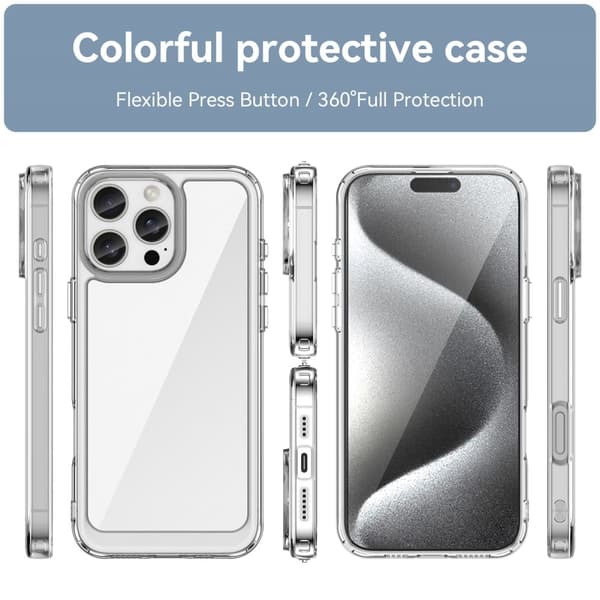 iPhone 16 Pro Max smart akryldeksel - Gjennomsiktig Transparent