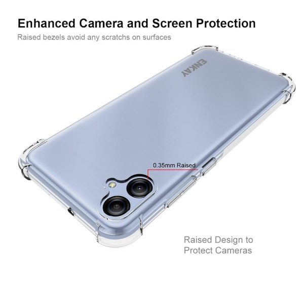 ENKAY genomskinligt droppsäkert fodral för Samsung Galaxy A04e Transparent