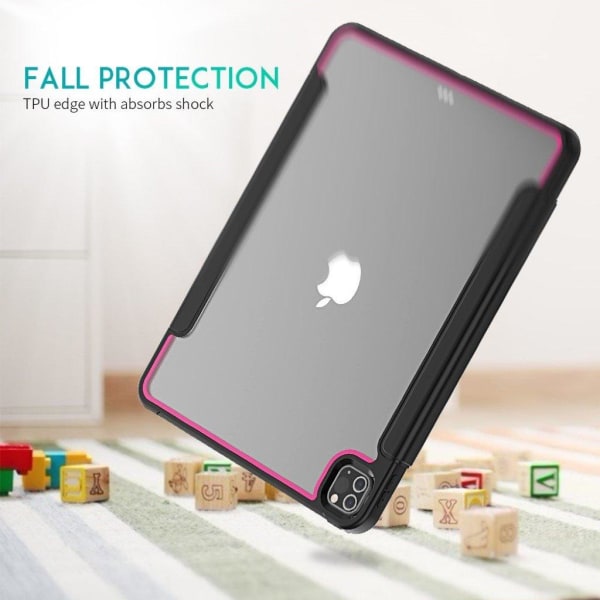 iPad Pro 12.9 inch (2020) elegant tri-fold case - Black / Rose Black