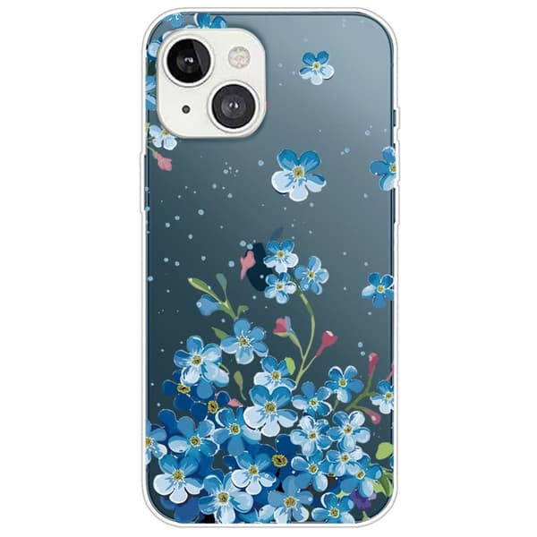 Deco iPhone 14 kotelot - Siniset Kukat Blue