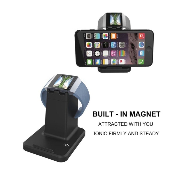 Fitbit Ionic ja älypuhelimille uniikki latausteline Black
