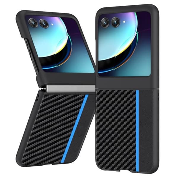 Motorola Razr 40 Ultra lædercover - Sort / Blå Black