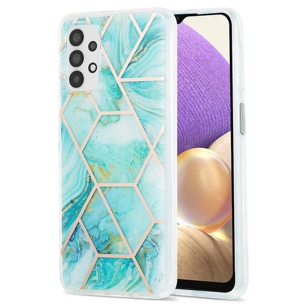 Marmormotiv Samsung Galaxy A13 4G skal - Blå Blå