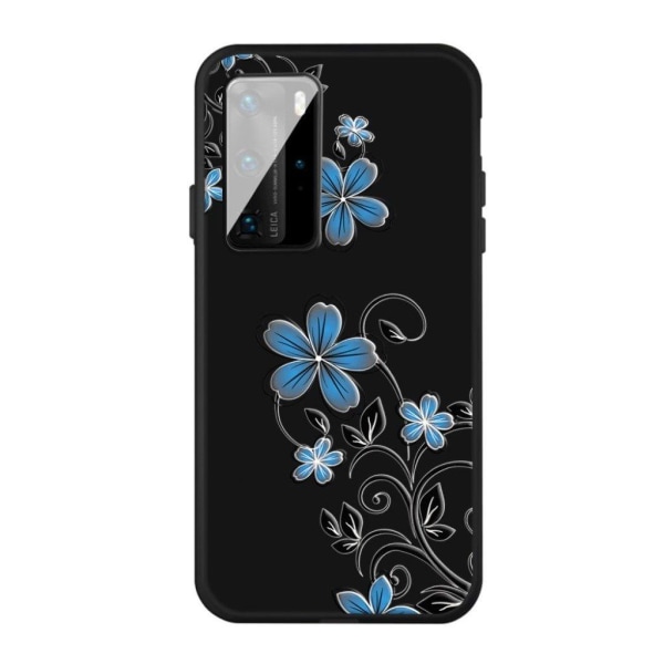 Imagine Huawei P40 Cover - Blå blomster Blue