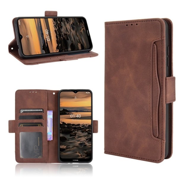 Modern-styled Lær Lommebok Etui til Nokia 1.4 - Brun Brown
