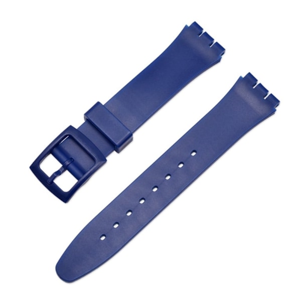 19 mm Universal stripe klockarmband i silikon med tryck - Safirblå Blå