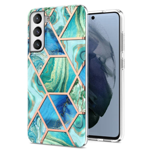 Marble Samsung Galaxy S21 FE Etui - Grøn Green