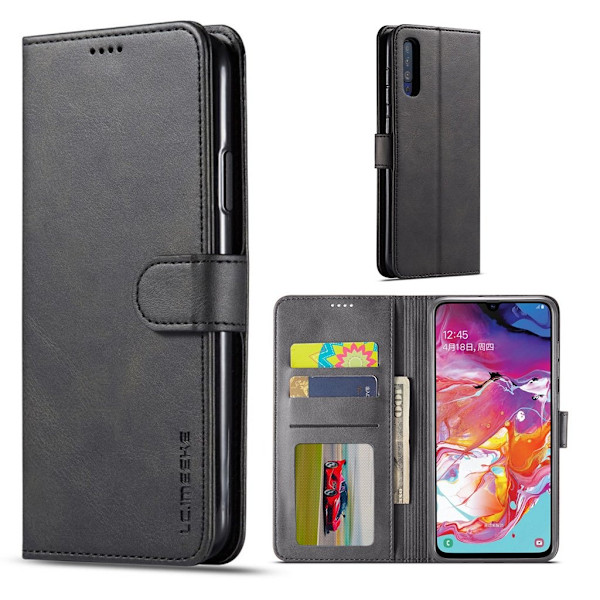 LC.Imeeke läder Samsung Galaxy A50 fodral - Svart Svart