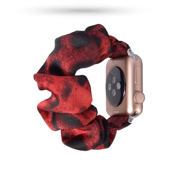 Apple Watch Series 5 44mm viileä kangaskuvioinen kellonauha - Punainen Leopardi Red
