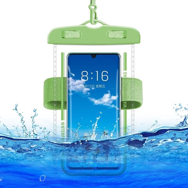 Universal waterproof phone bag with lanyard and strap - Green Green