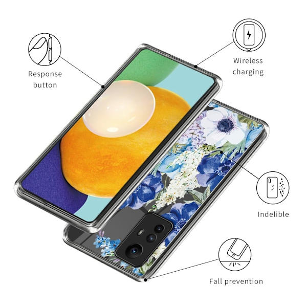 Deco Xiaomi Redmi Note 12S deksel - Blomster Blue