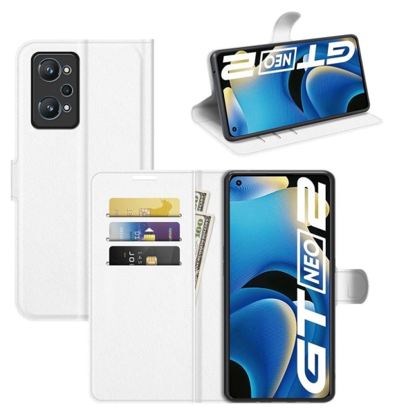 Klassisk Realme GT2 / Realme GT Neo2 flip etui - Hvid White