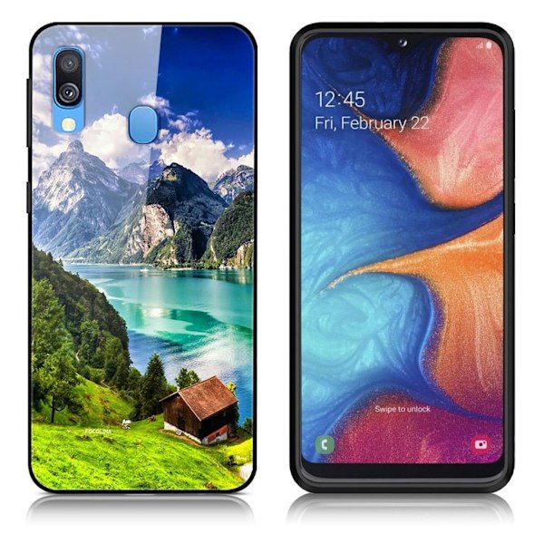 Fantasy Samsung Galaxy A20e cover - Grønt Bakke Sommerhus Multicolor