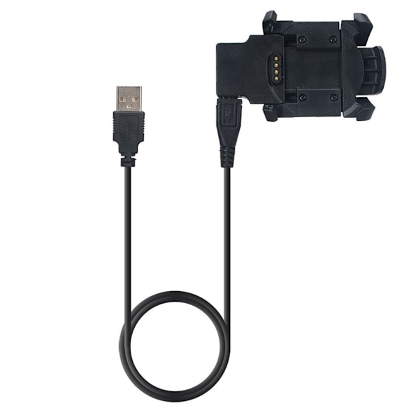 1m Garmin Fenix 3 / Fenix 3 HR / Quatrix 3 USB-laddningskabel - Svart Svart