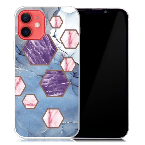 Marmordesign iPhone 13 deksel - Sekskantede Fragmenter I Blått Multicolor