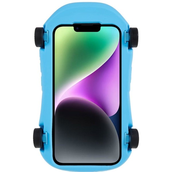 iPhone 14 söpö kilpa-auto tyyliin silikonisuojus - Sininen Blue