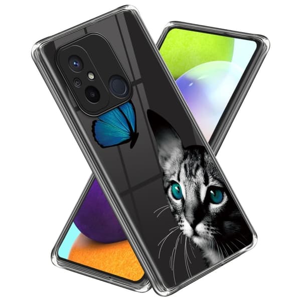 Deco Xiaomi Redmi 12C deksel - Katt Og Sommerfugl Black