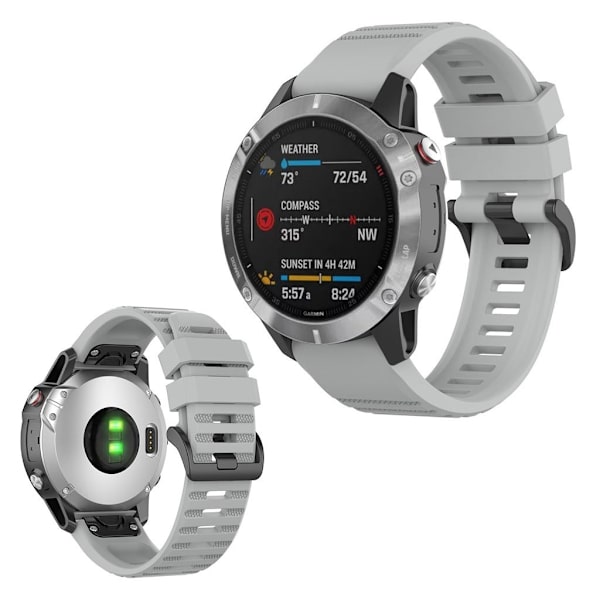 Garmin Fenix 6 -kellon kestävä ranneke - Harmaa Silver grey