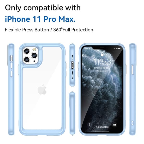 iPhone 11 Pro Max smart akryl cover - Blå Blue