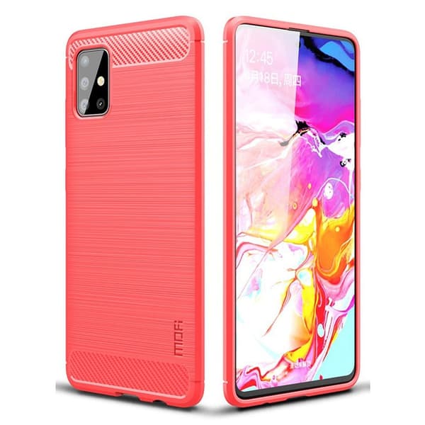 Carbon Shield Samsung Galaxy A51 etui - Rød Red