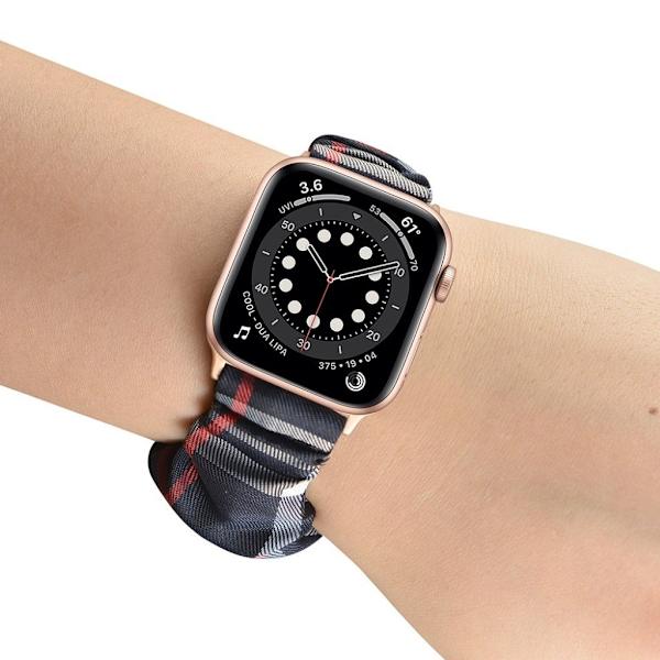 Apple Watch 40mm elastisk hårbåndsurrem - Sort Krydstæppe / Størrelse: L Black