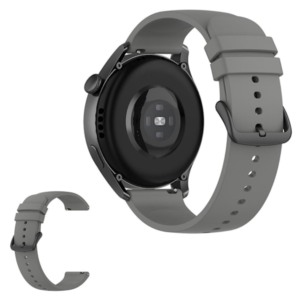 22mm Universal simpel urrem - Mørkegrå Silver grey