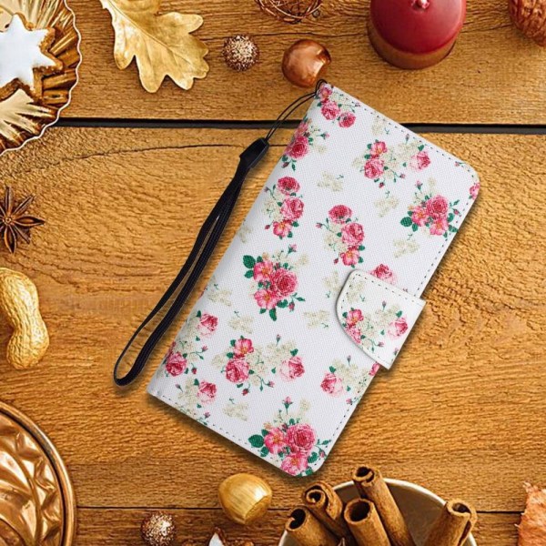 Wonderland Samsung Galaxy S22 Plus Flip Etui - Rød Pæon Pink