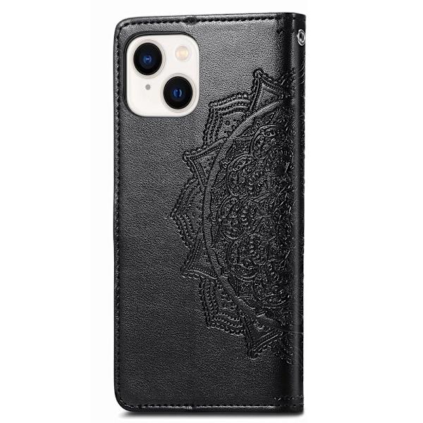 Mandala iPhone 15 Läppäkotelo - Musta Black