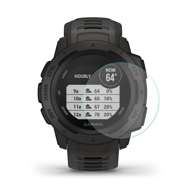 Garmin Instinct HAT PRINCE kristall klart skärm skydd av härdat glas - Transparent 2st Transparent