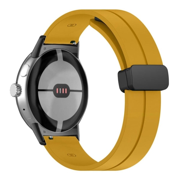 Google Pixel Watch silicone watch strap - Black Buckle / Yellow Gul