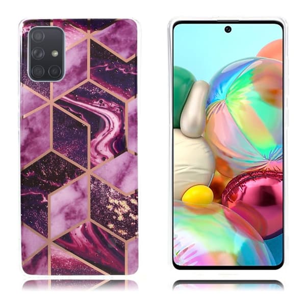 Marble design Samsung Galaxy A71 cover - Lilla Purple