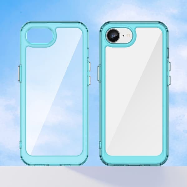 iPhone 16e smart akryldeksel - Gjennomsiktig Blå Transparent