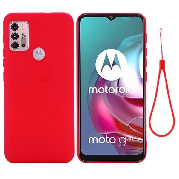 Matte Liquid Silikone Cover til Motorola Moto G20 - Rød Red